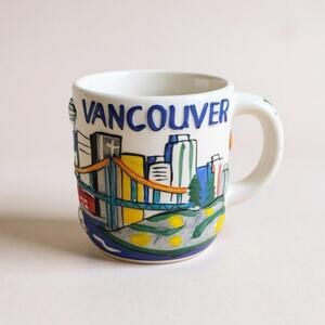Vancouver BC Canada Rare Vintage City 3D Colorful Umbrella Bridge Cup Mug